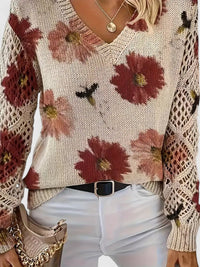 Magnolia | Elegant sweater with floral pattern