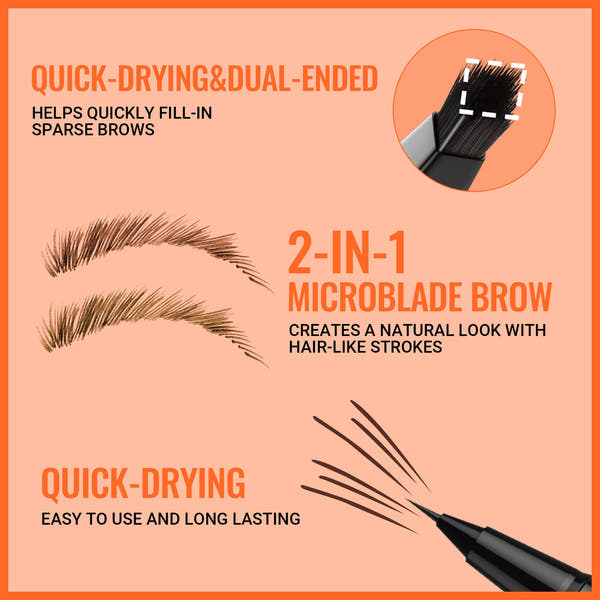 VTLFX 2-in-1 Microblading Eyebrow Pen with Square Brush
