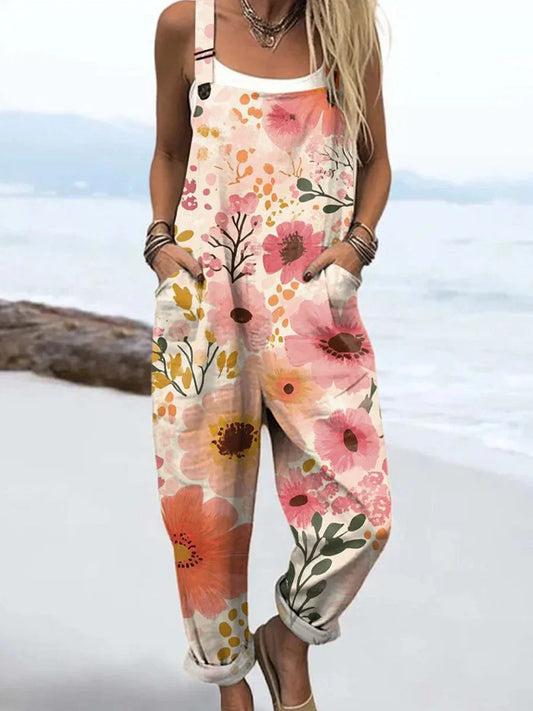 Vintage Floral Jumpsuit Women - Effortless Style & All-Day Comfort