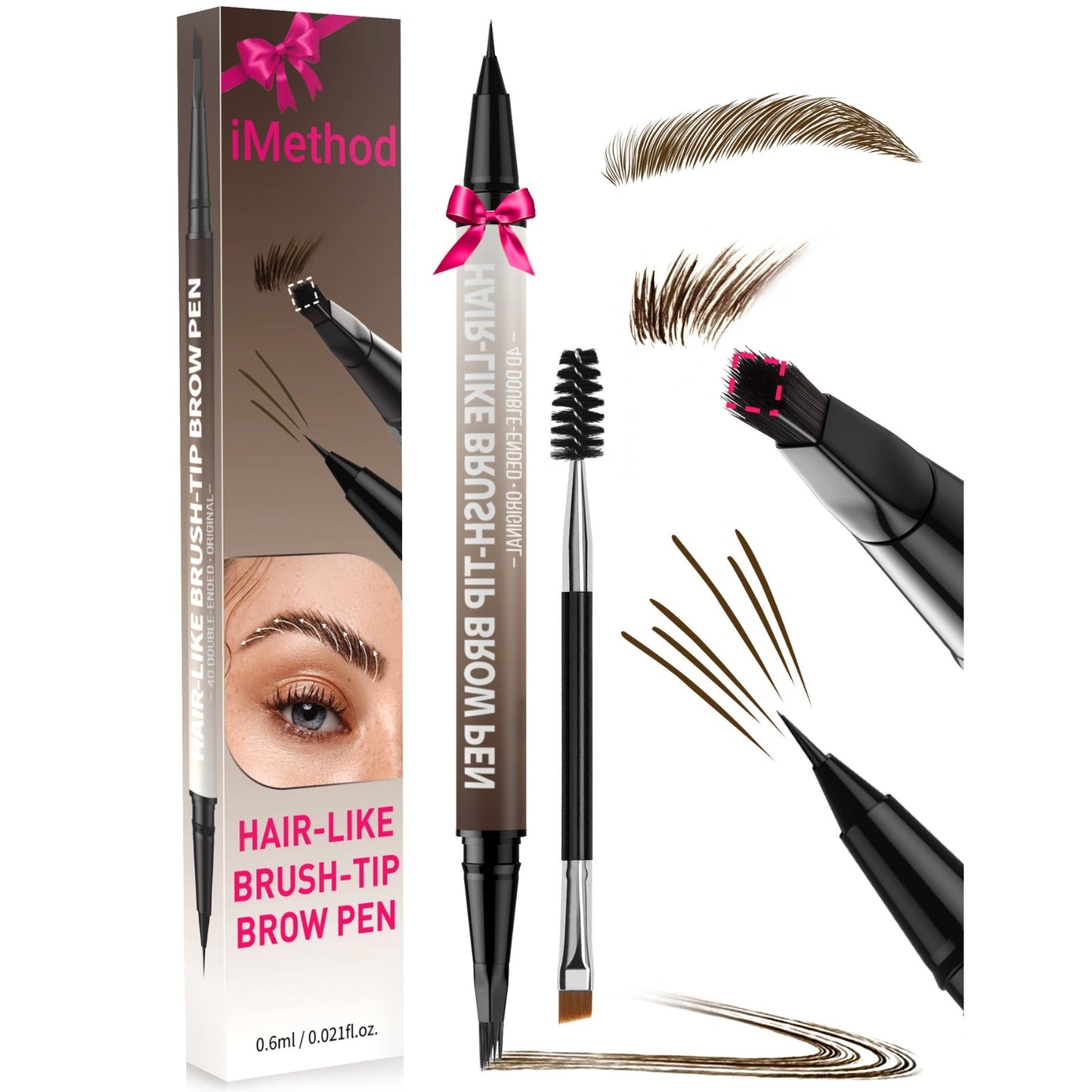 VTLFX 2-in-1 Microblading Eyebrow Pen with Square Brush