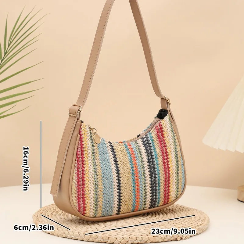 Sunset Aura™ Straw Shoulder Bag