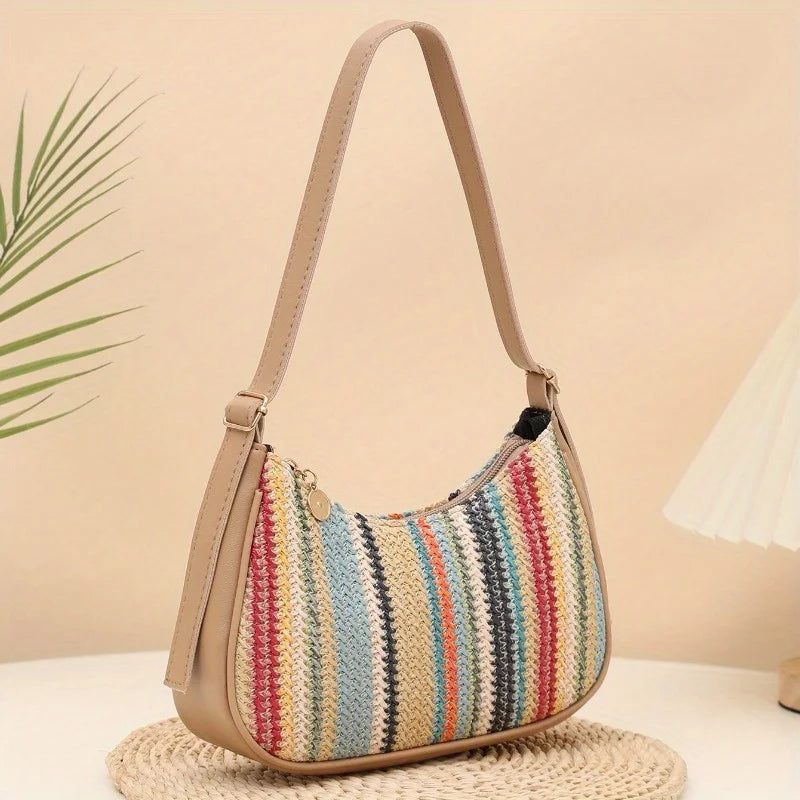 Sunset Aura™ Straw Shoulder Bag
