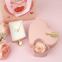 ✨ Eternal Rose Heart Necklace – “An Arrow Through The Heart”