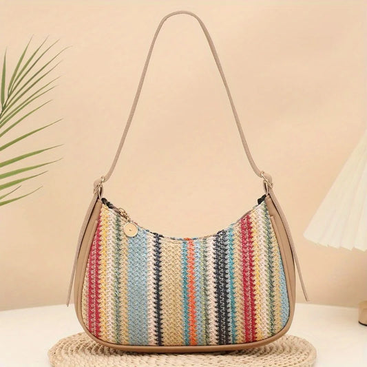 Sunset Aura™ Straw Shoulder Bag