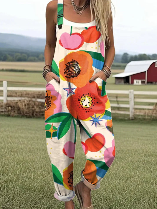 Vintage Floral Jumpsuit Women - Effortless Style & All-Day Comfort