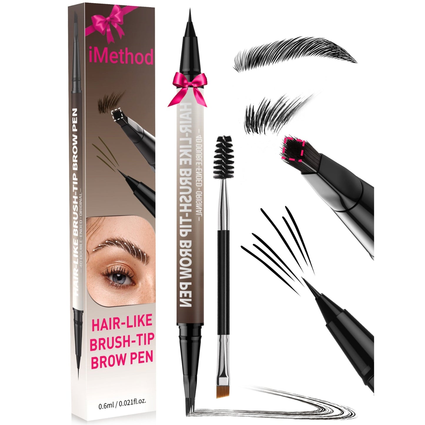 VTLFX 2-in-1 Microblading Eyebrow Pen with Square Brush